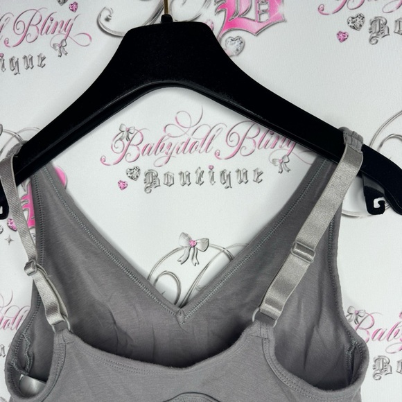 Calvin Klein bra bralette sports bra grey white logo band stretchy soft comfy - Picture 8 of 8